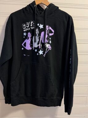 Olivia Rodrigo GUTS World Tour Hoodie Black Graphic Sz M